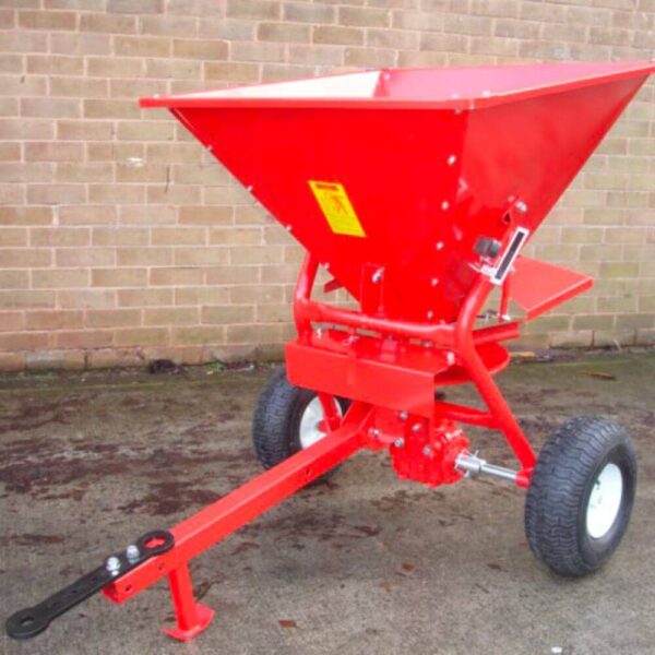 Towable salt spreader for attaching to your forklift